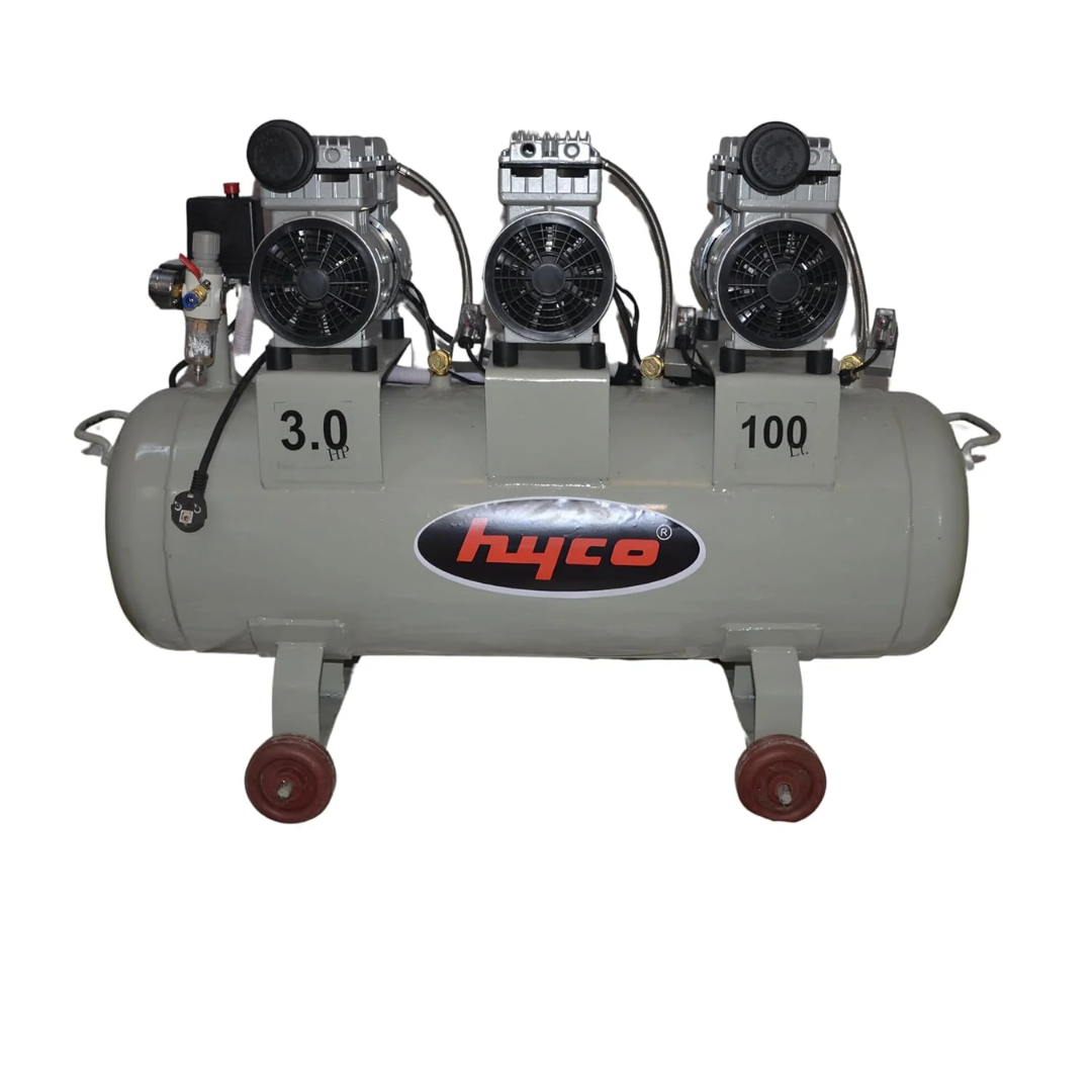HYCO Industrial Oil Free Air Compressor, 3 HP, 100L Tank, Oil-Free ...