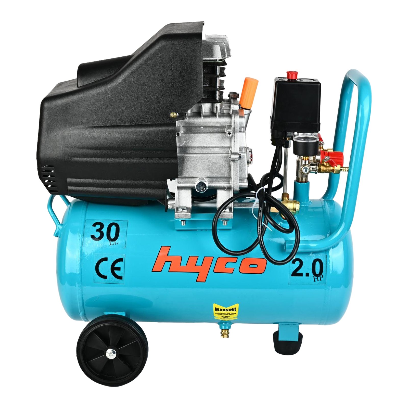 HYCO Lubricaed Direct Driven Air Compressor Corded Electric With Copper winding (2HP 30L)